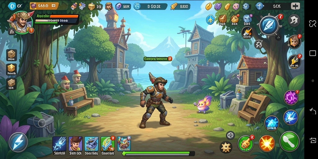 Tampilan permainan 66K dengan karakter yang aktif dalam mode Idle.