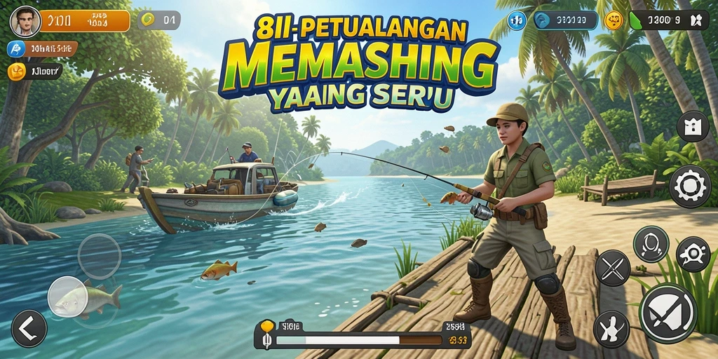 Tampilan menarik dari gameplay memancing di 8II dengan berbagai lokasi dan suasana yang luar biasa.
