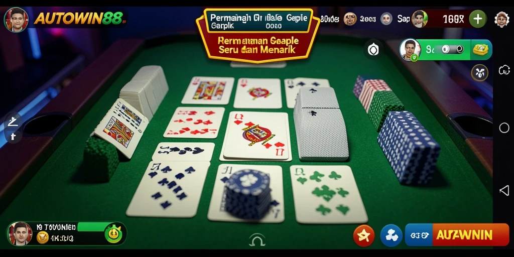 Screenshot game AUTOWIN88 menampilkan gameplay Gaple yang seru.
