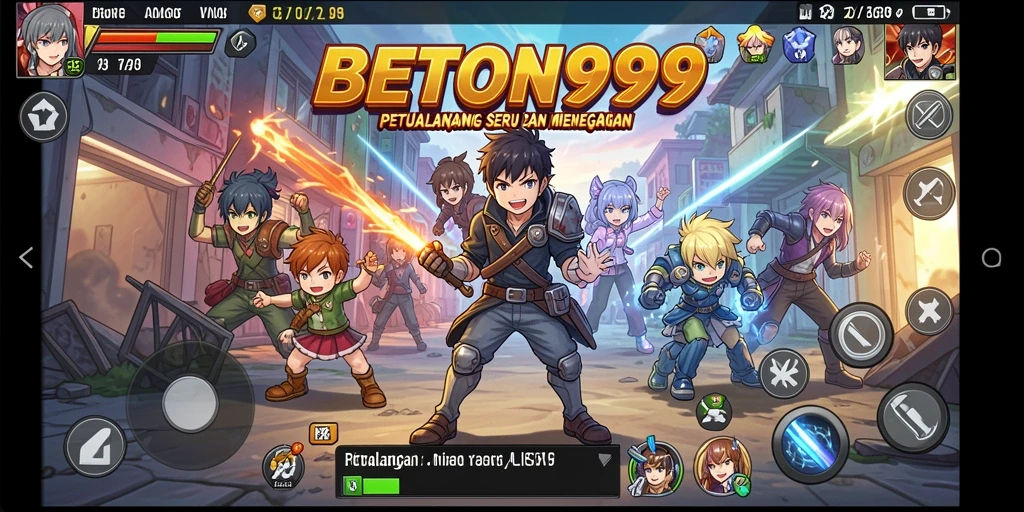 Tampilan gameplay BETON999 yang dinamis dan penuh warna.