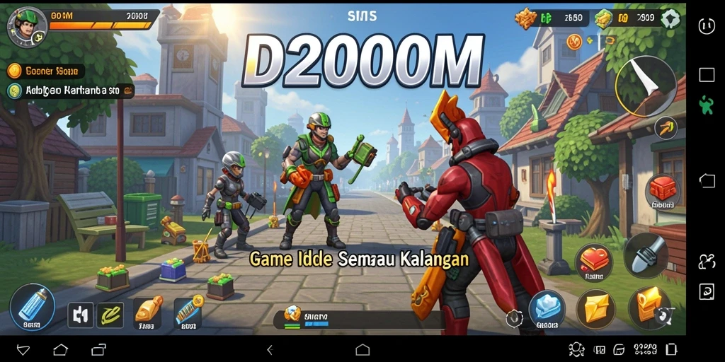 Screenshot utama D200M menampilkan gameplay Idle yang seru.