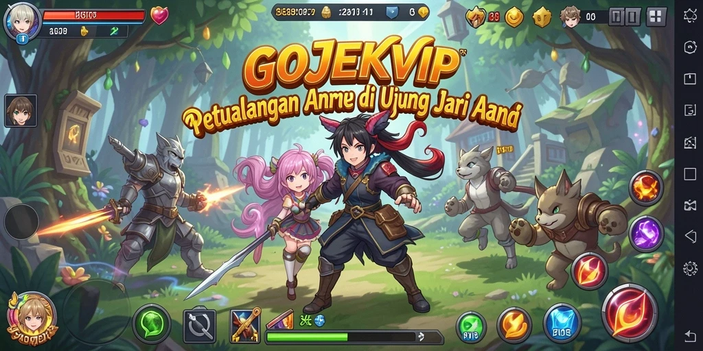Screenshot gameplay GOJEKVIP yang menakjubkan dan penuh warna.