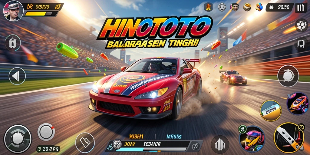 Tampilan utama gameplay HINOTOTO yang penuh adrenalin.