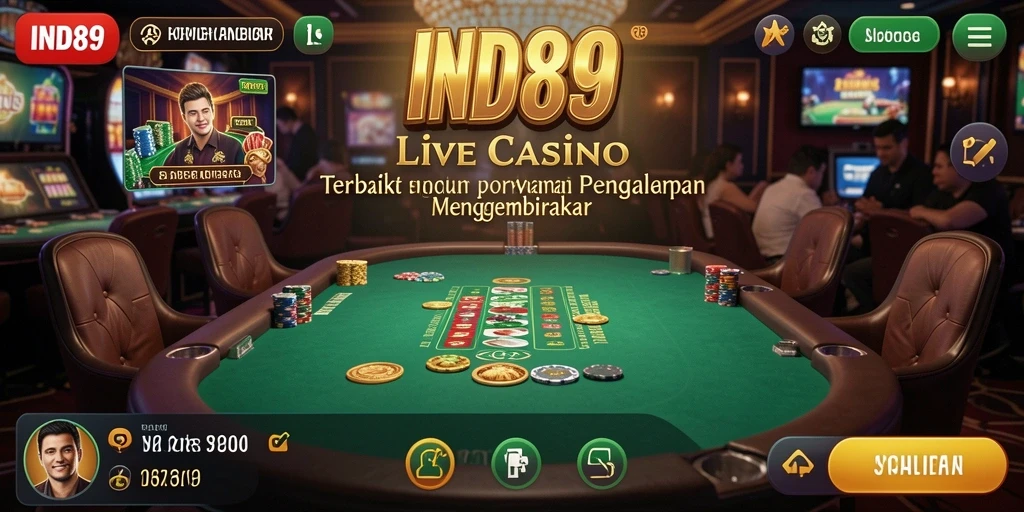 Tampilan gameplay IND89 yang mengasyikkan dengan dealer live.