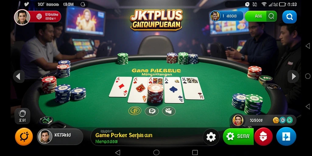 Tampilan gameplay seru dalam aplikasi Poker JKTPLUS.