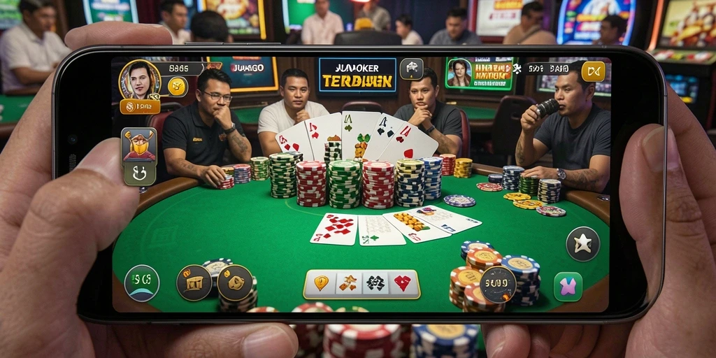 Tampilan permainan JUARAGO yang memikat dalam aksi Poker.
