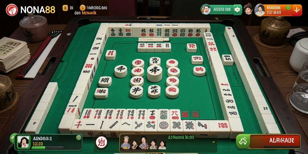Tampilan gameplay <strong>NONA88</strong> yang menarik dalam permainan Mahjong.
