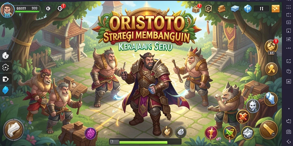 Tampilan gameplay seru ORISTOTO yang melibatkan strategi dan manajemen.