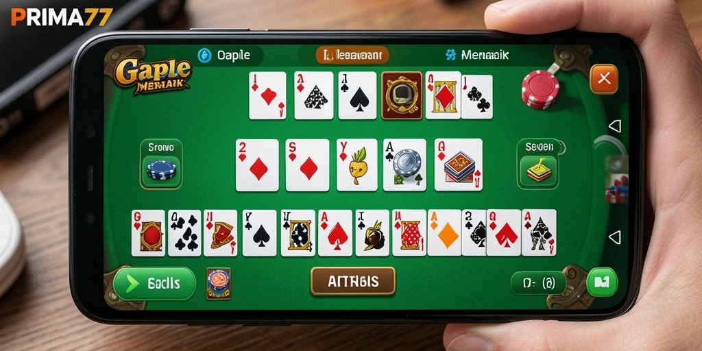 Screenshot gameplay PRIMA77 yang menunjukkan suasana bermain Gaple.