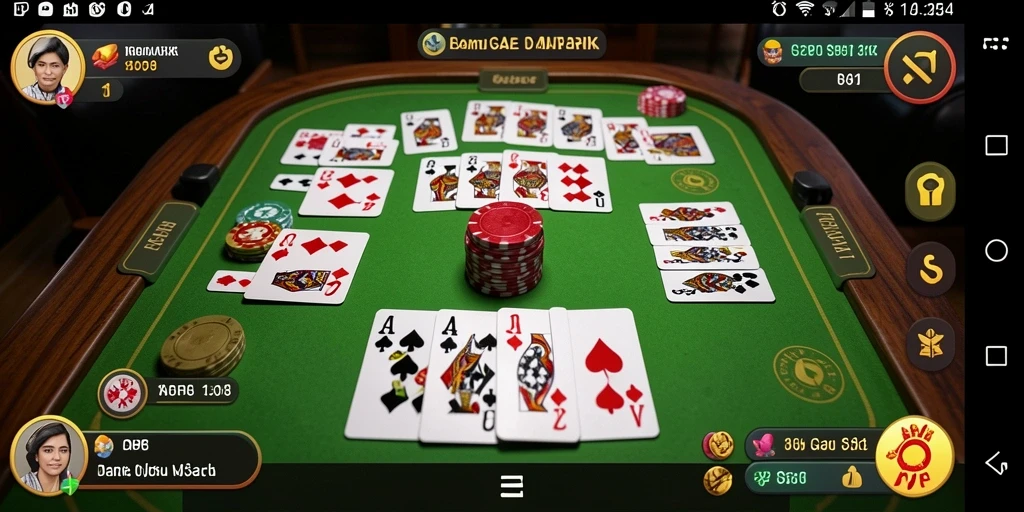 Screenshot RP8 menampilkan gameplay Gaple yang seru dan interaktif.