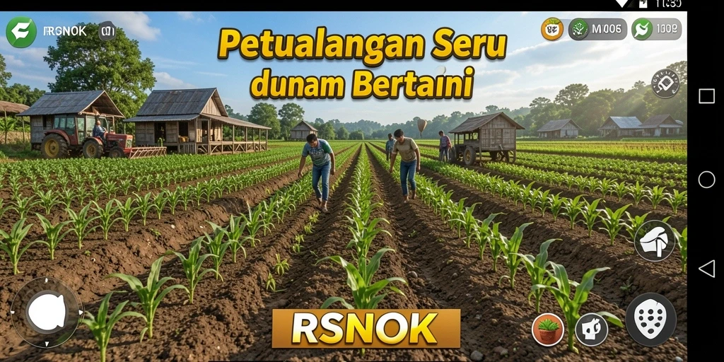 Screenshot RSNOK menampilkan gameplay pertanian yang menarik dan interaktif.