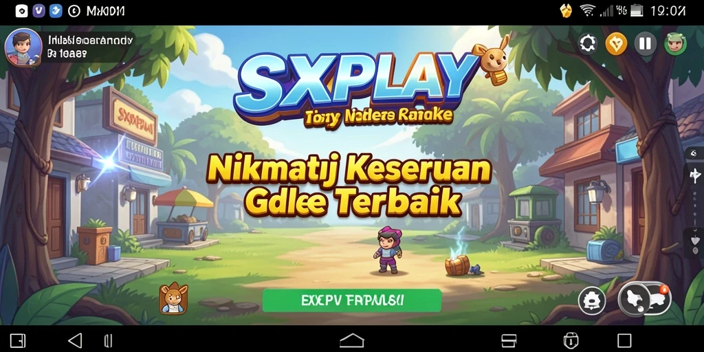 Tampilan gameplay SXXPLAY dengan karakter yang berkembang dan bertarung.
